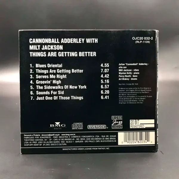 Cannonball Adderley With Milt Jackson - Things Are Getting Better