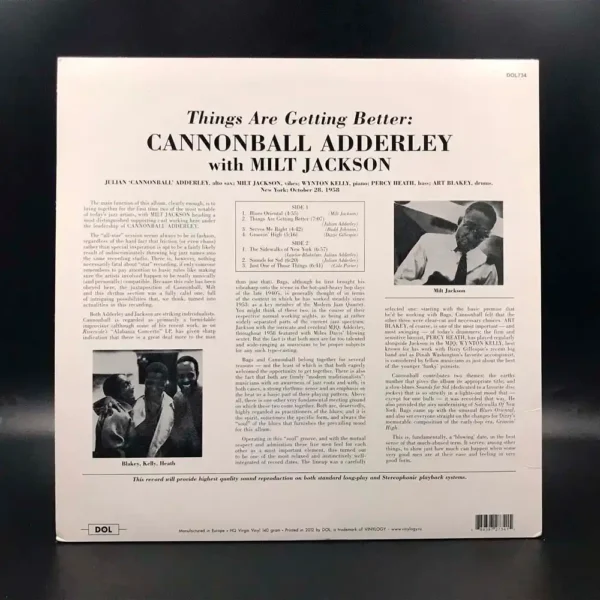 Cannonball Adderley With Milt Jackson - Things Are Getting Better