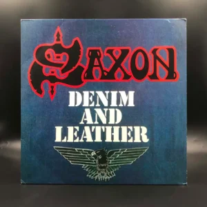 Saxon - Denim And Leather (Vinil Rajado Azul, Branco e Cinza)